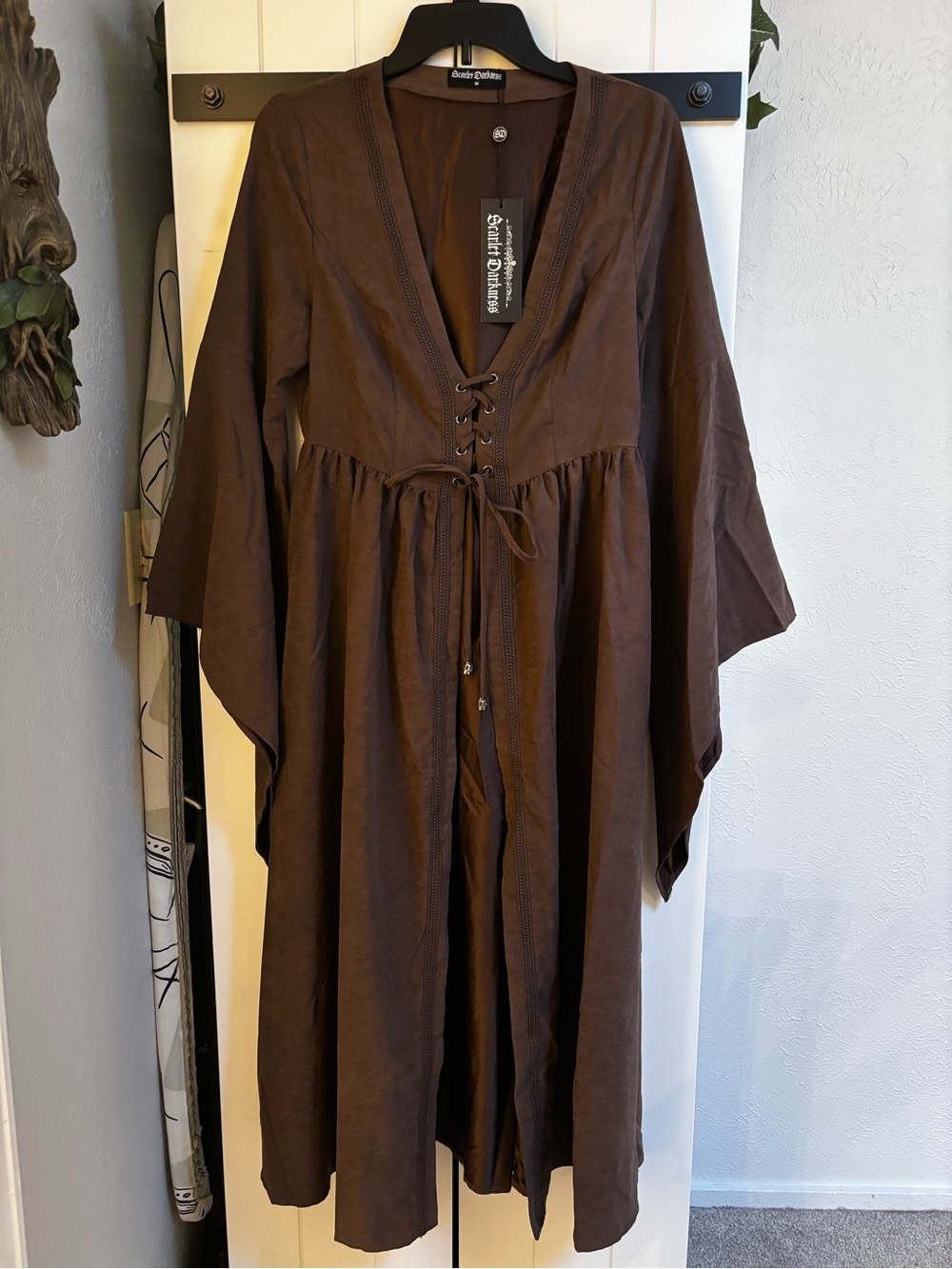 Scarlet Darkness chocolate Brown Lace-Up overdress